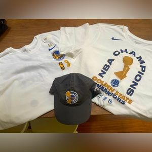 Golden State Warriors Championship T-Shirts + Hat bundle/combo
